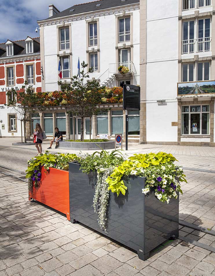 fleurissement urbain bac orangerie émail Atech Quiberon Girod Group